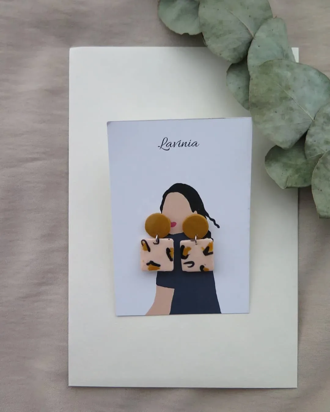Leopar Desenli Küpe — Lavinia Clay Design el yapımı tasarım