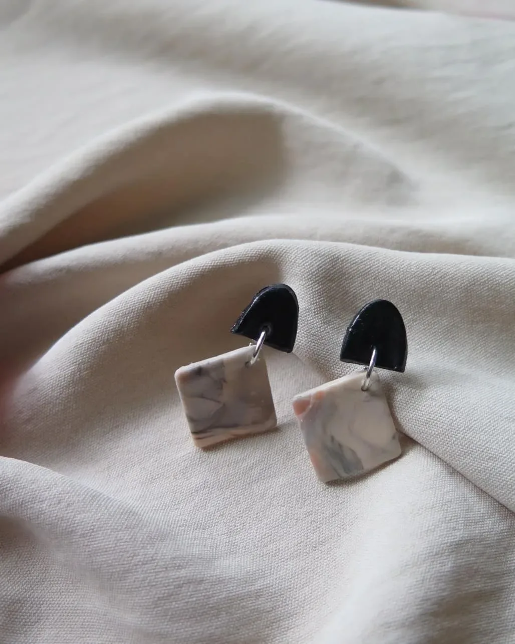 Mermer Desenli Küpe — Lavinia Clay Design el yapımı tasarım