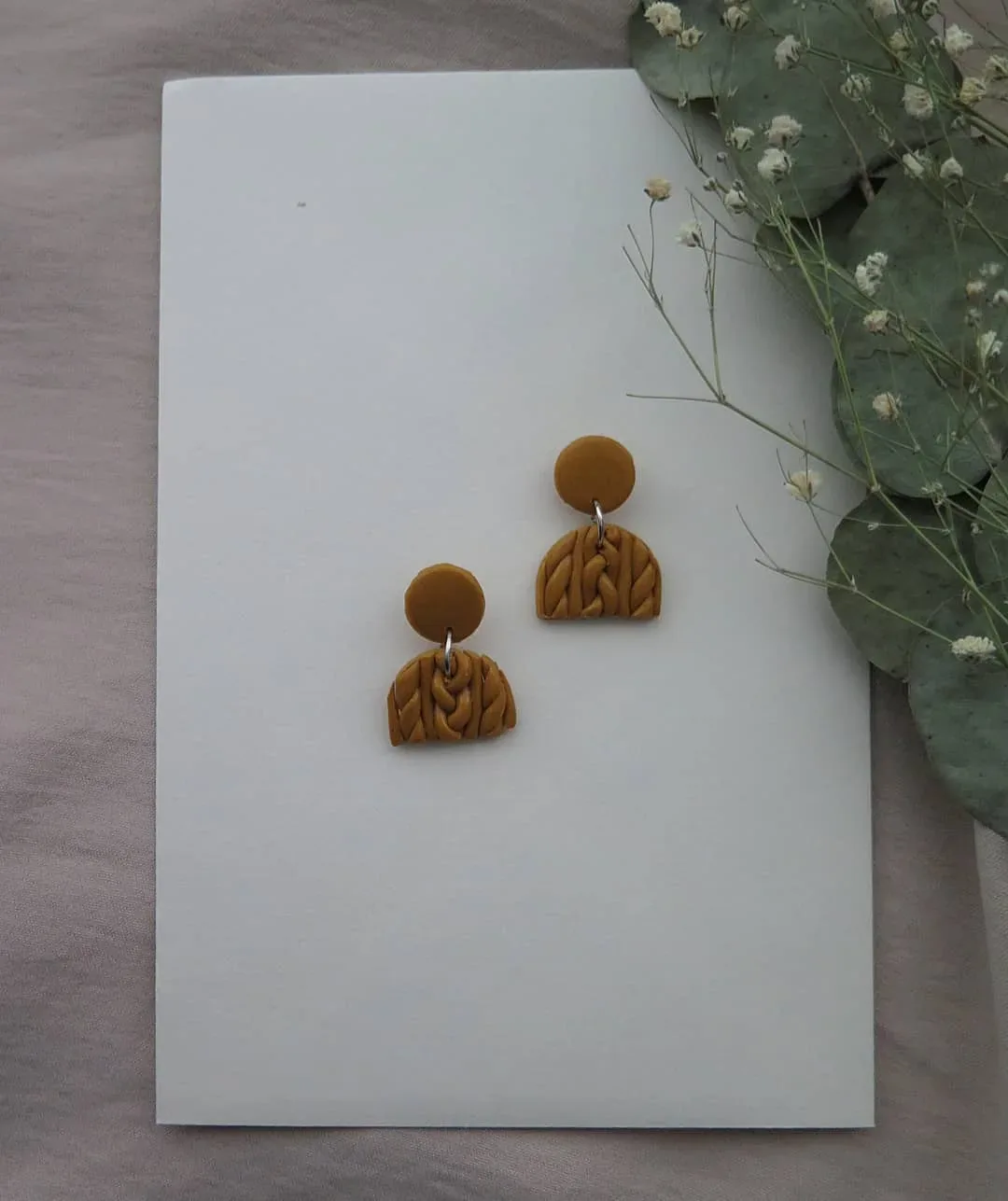 Örgü Model Küpe — Lavinia Clay Design el yapımı tasarım
