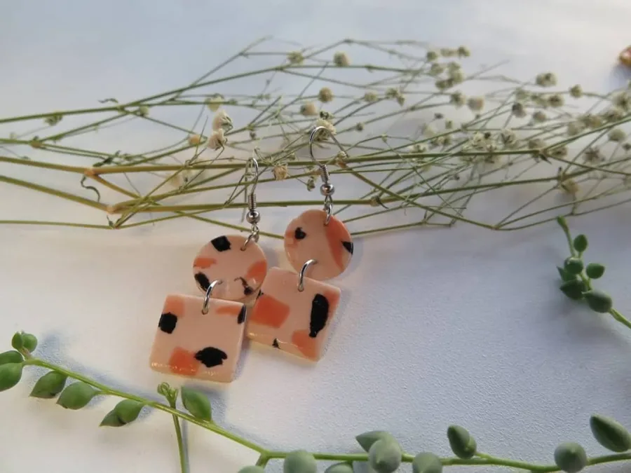 Mozaik Desenli Küpe — Lavinia Clay Design el yapımı tasarım