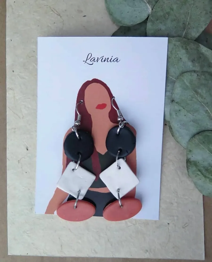 Sallantılı Küpe — Lavinia Clay Design el yapımı tasarım