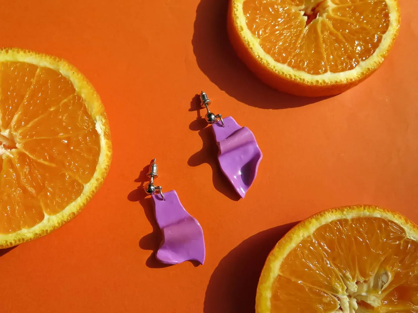 Vague Mor Küpe Çifti — Lavinia Clay Design el yapımı tasarım
