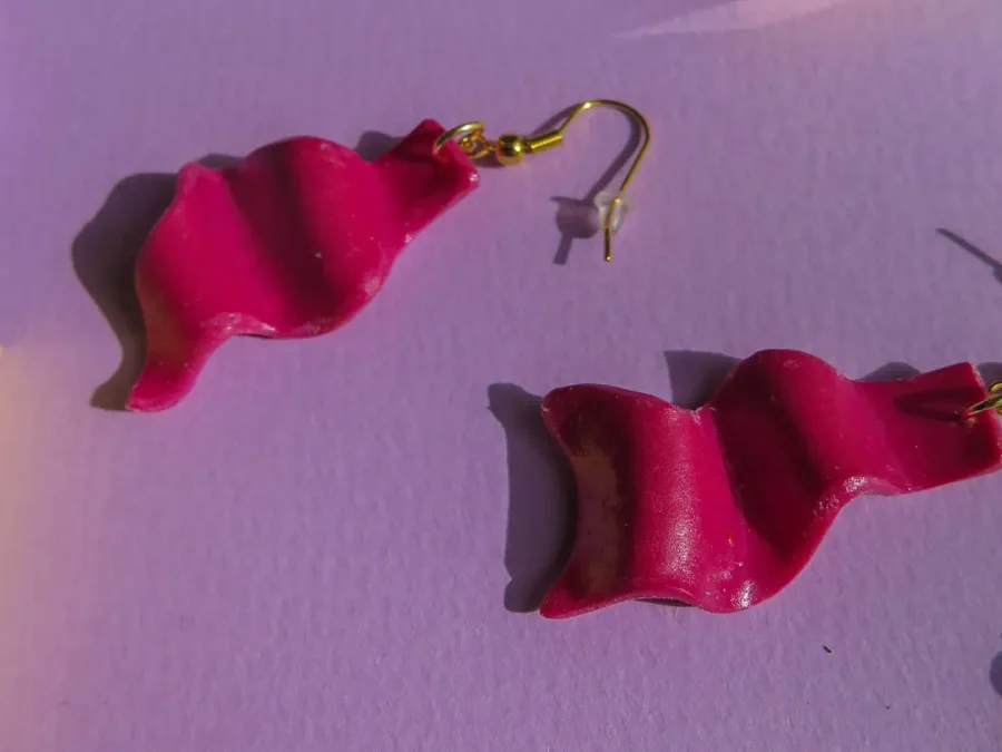 Yazlık rengiyle Vague Pembe Küpe Çifti — görsel 2